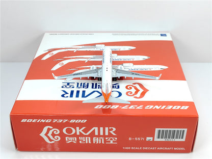1:400 JC Wings OKAIR BOEING B737-800 Passenger Airplane Diecast Model