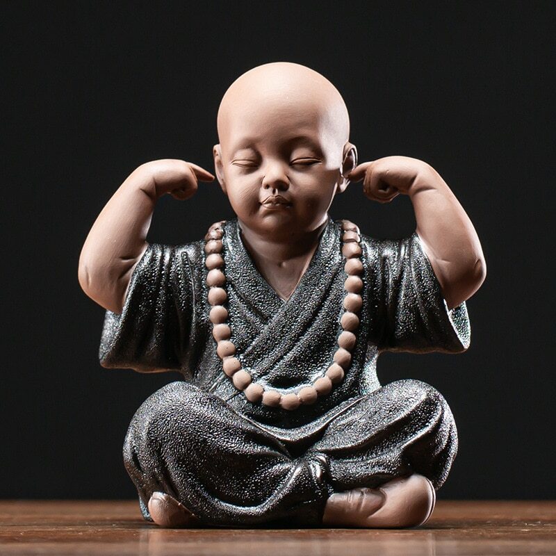 Chinese Yoga Monk Ornaments Home Decoration Ceramic Little Monk Buddha Statue