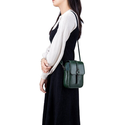 Women Shoulder Bag Genuine Leather Small Handbag Crossbody Purse Bucket Shape