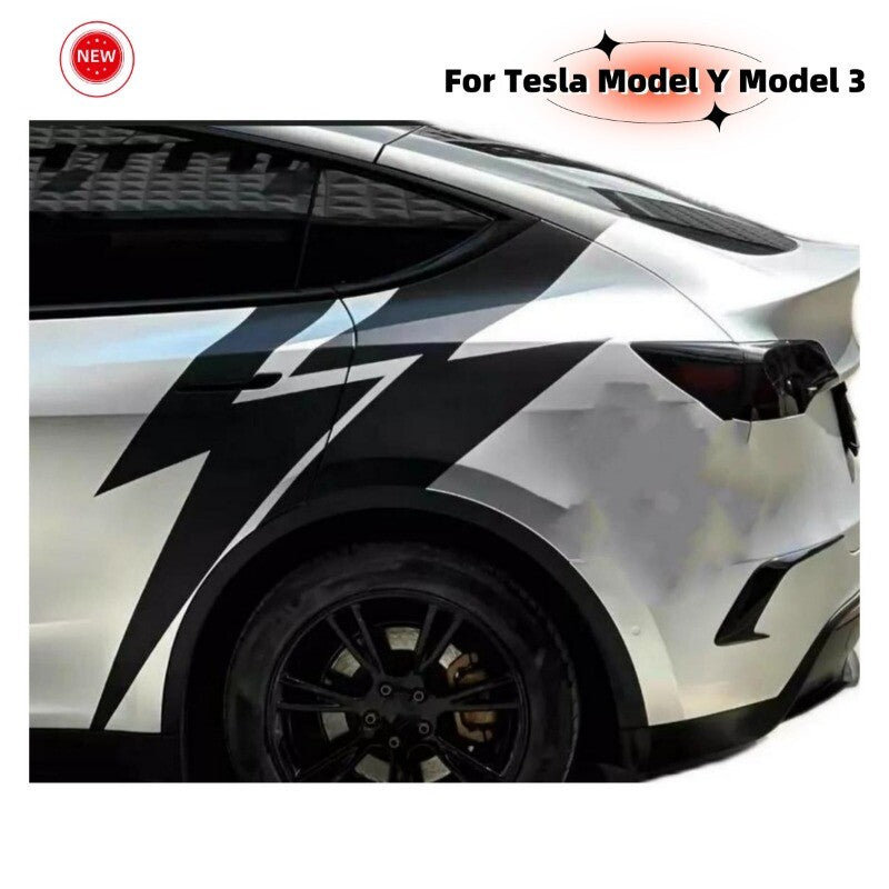 For Tesla Model Y Model 3 Trunk Decal Lightning Graphics Car vinyl Sticker 2PCS