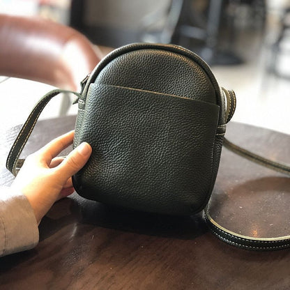 Genuine Leather Shoulder Bag Fashion Vintage Small Purse 14*7*18 CM Cotton Green