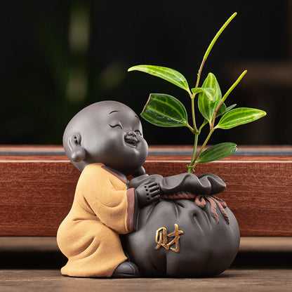 Tea Pet Yixing Zisha Purple Clay Mascot Mini Vase Happiness Wealth Longevity New