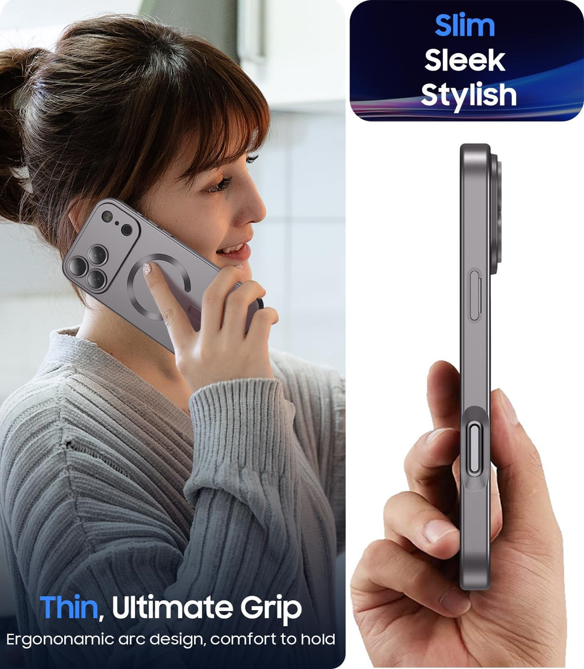 Magnetic for Iphone 17 Pro Max Case, Compatible with Magsafe, Built-In Camera Le