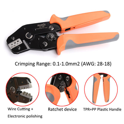 IWISS SN-28B Ratchet Crimping Pliers for Dupont Terminals 0.1-1.0mm² AWG28-18