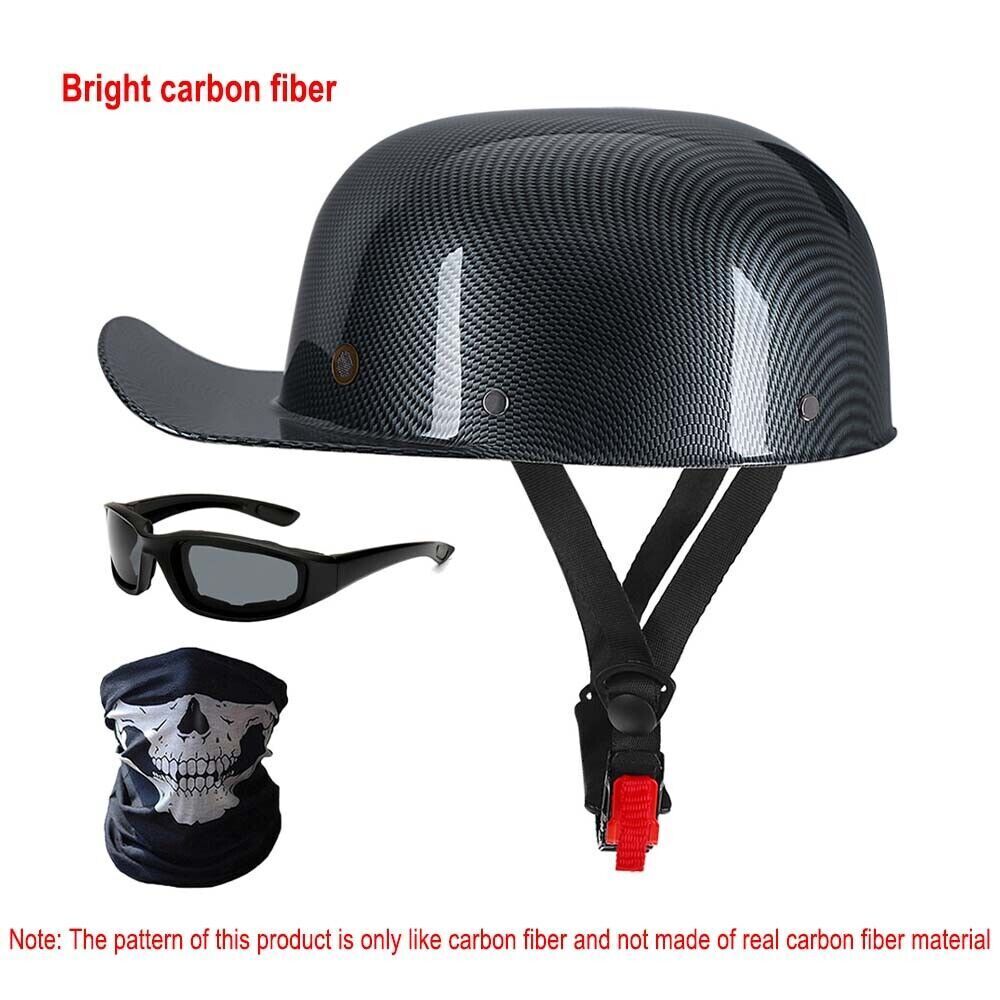 Helmet Motorcycle Vintage Baseball Cap Scooter Helmet With Glasses+Scarf For Men