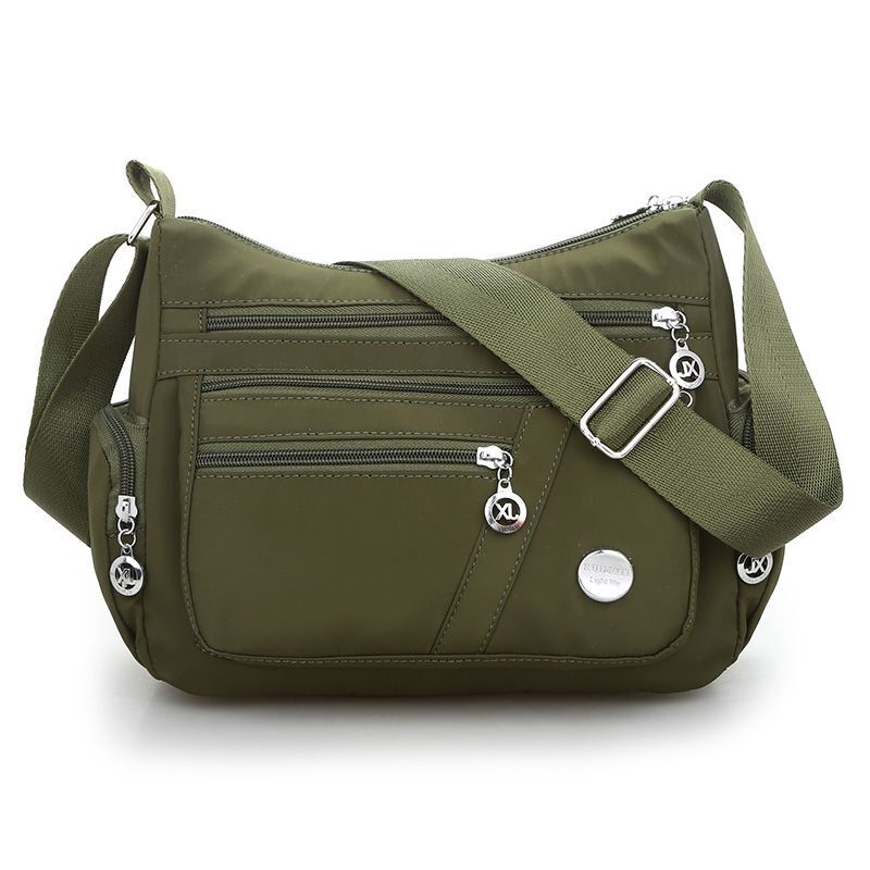 Lightweight Shoulder Bag Messenger Purse Zippers Waterproof Oxford Crossbody Bag