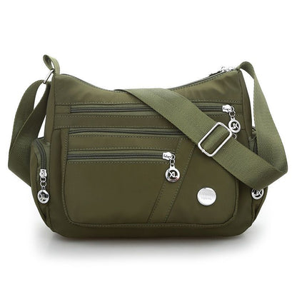 Lightweight Shoulder Bag Messenger Purse Zippers Waterproof Oxford Crossbody Bag