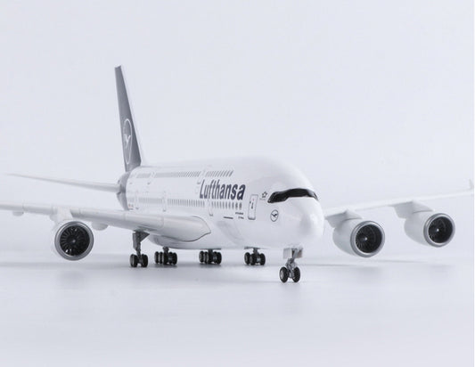 46CM 1:160 Lufthansa AIRBUS A380 Passenger Airplane Landing Gear Resin Model