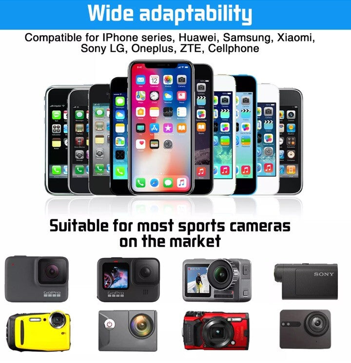 POV Phone Head Mount Belt Clamp Holder For iPhone Samsung Gopro Adjustable