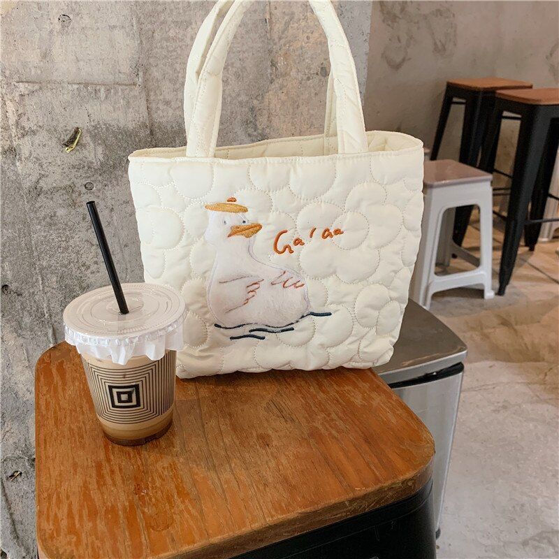 Cartoon Shoulder Bag Canvas Large Shopper Bag Fashion Casual Book Pouch 30*13*34