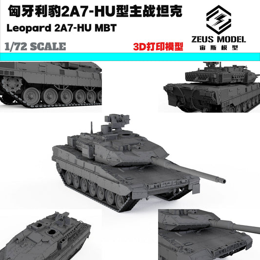 1/72/87/144 Hungarian Export Leopard 2A7HU Main Battle Tank Model Kit 3D Printed