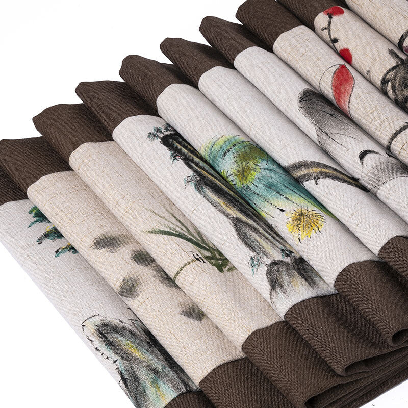 Linen Table Flag For Tea Set Handpainted Tea Mat Chinese Style Dinner Mat New
