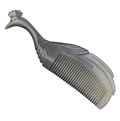 New Horn Carved Peacock Hair Comb Washing Massage Scalp Brush Health Gift