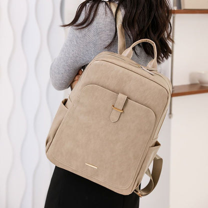Leather Backpack Stylish Laptop Bag Women Luxury Polyester Traveling Blue Yellow