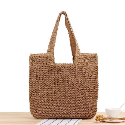 Women Shoulder Bags Woven Handbags Large Capacity Summer Beach Casual Tote Purse
