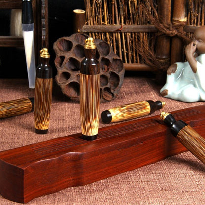 Purple Sandalwood Bamboo Snuff Bottle 0.79×2.56in Chinese Style Vintage Gift