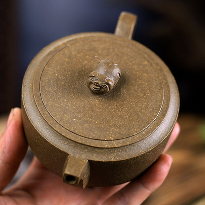 Real Yixing Zisha Tea Pot Marked 13 Infuser Holes Chinese Character Carved Pig