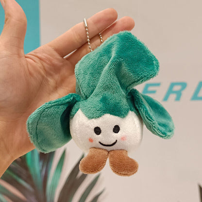 Farm Vegetable Doll Keychain Cabbage Green Onion Cauliflower Corn Plush Pendant