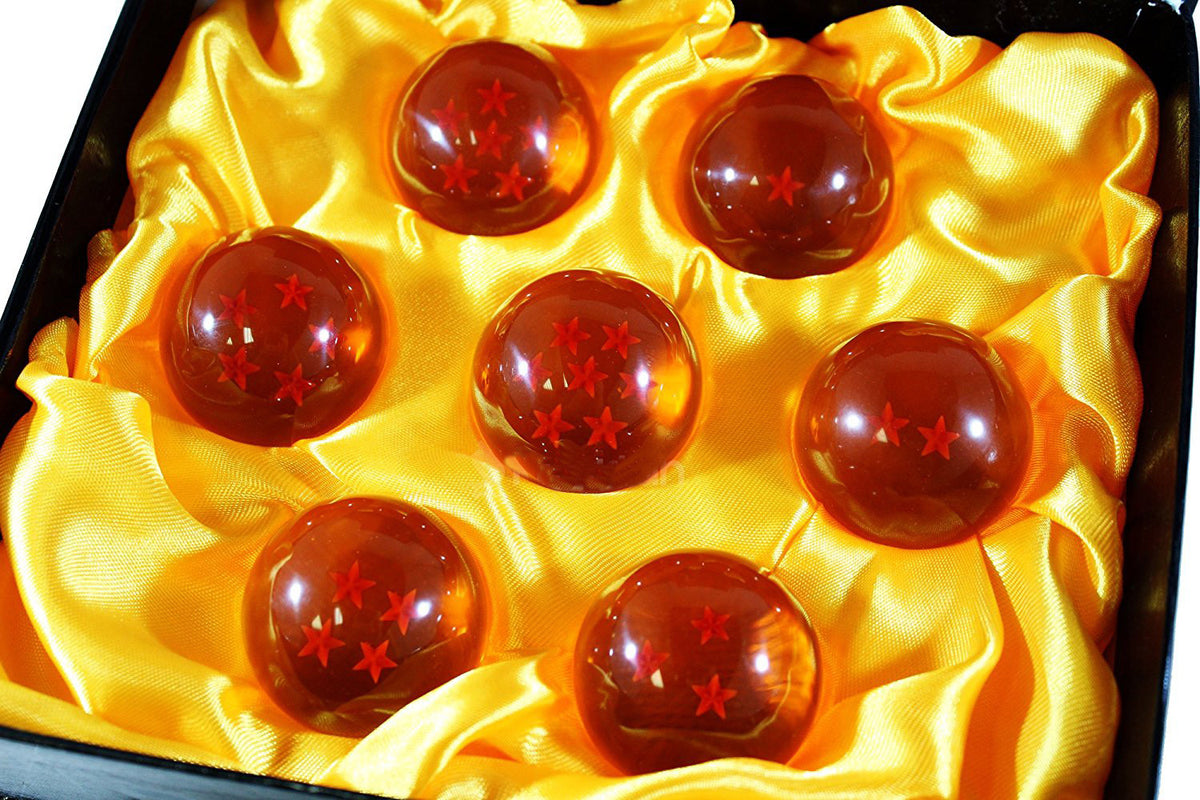 Set of Acrylic Miniature Dragon Balls - 1.7" Each with Collectible Storage Box