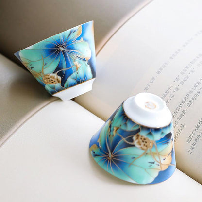 Boutique Tea Cup Porcelain Color Enamel Craft Handpainted Master Cup 60ml China