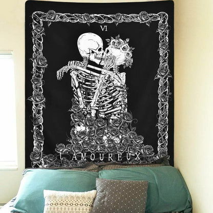 Psychedelic Tapestry White Black Sun Moon Mandala Wall Hanging Celestial Hippie