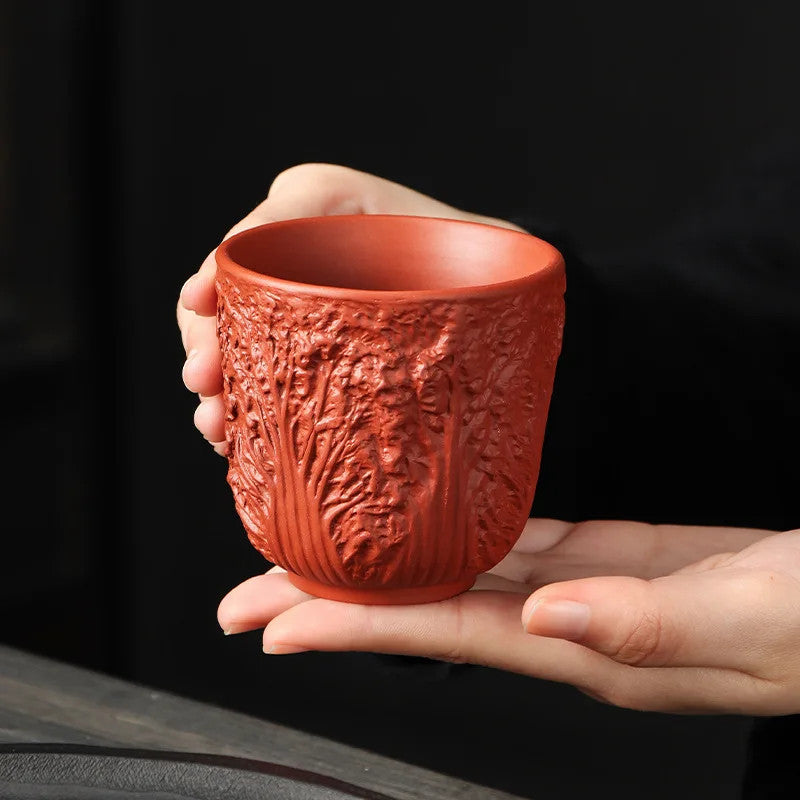155ml Purple Clay Hundred Wealth Master Cup Kung Fu Tea Cup Single Tasting Cup