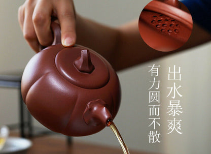 360cc chinese Yixing Handmade Zisha teapot QingShui Ni Pumpkin Gongfu Hu Tea Pot