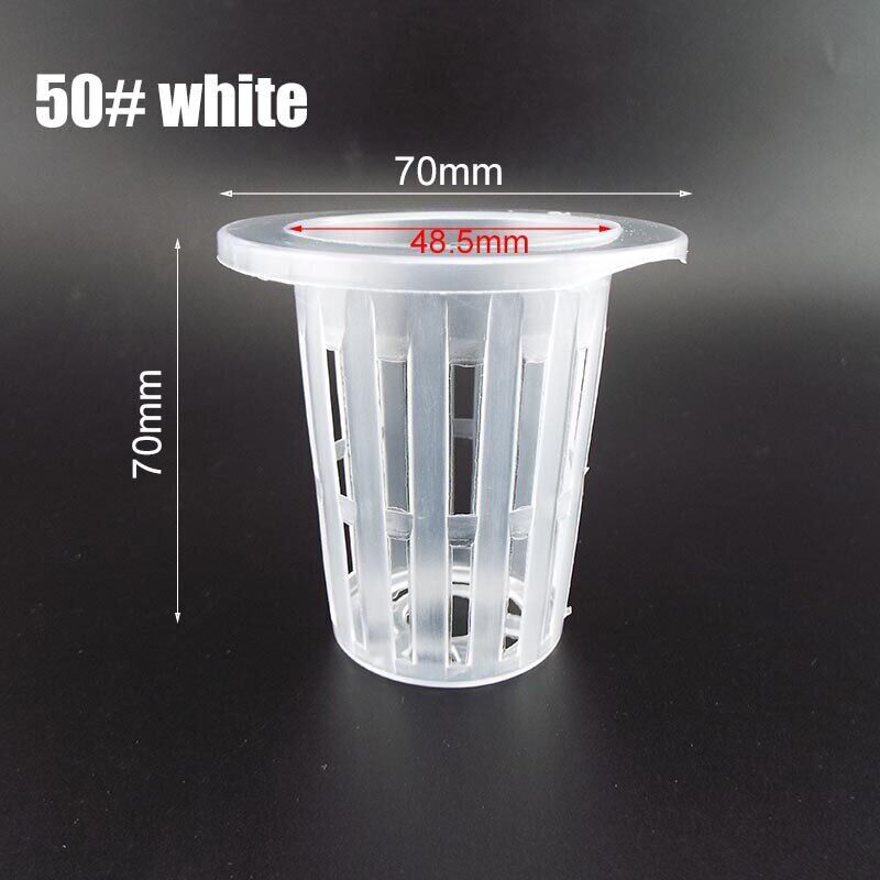 50Pcs Mesh Pot Net Cup Basket Hydroponic Nursery Aeroponic Plant Grow Clone Kit