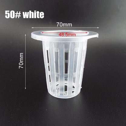 50Pcs Mesh Pot Net Cup Basket Hydroponic Nursery Aeroponic Plant Grow Clone Kit