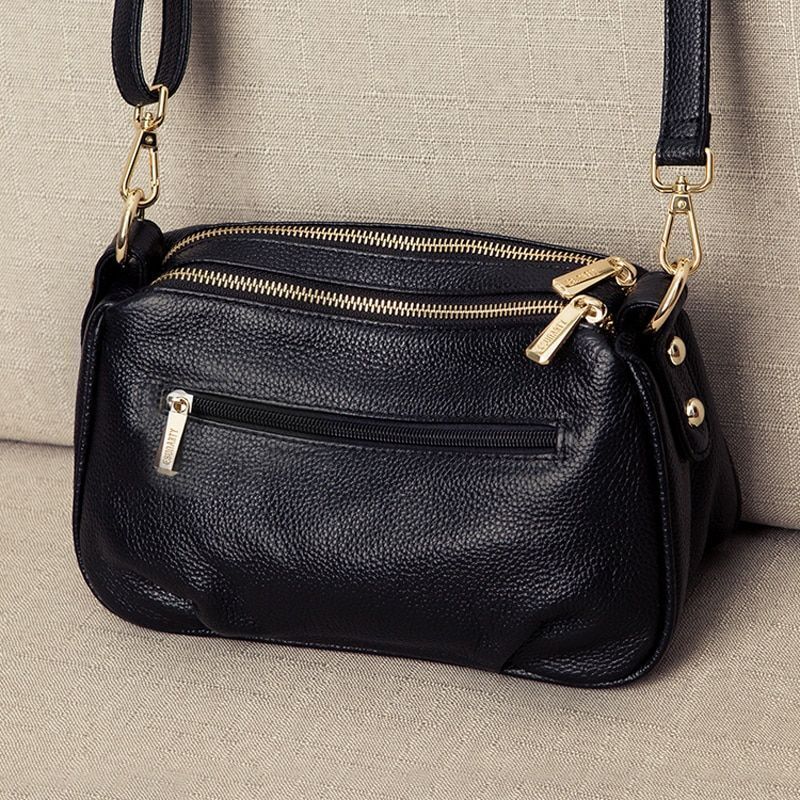 Genuine Leather Crossbody Bags Small Shoulder Messenger Purses Handbags Zipper