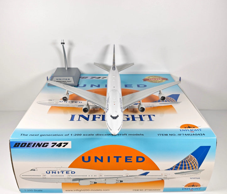 1:200 InFlight UNITED Boeing 747 N107UA Passenger Airplane Diecast Plane Model
