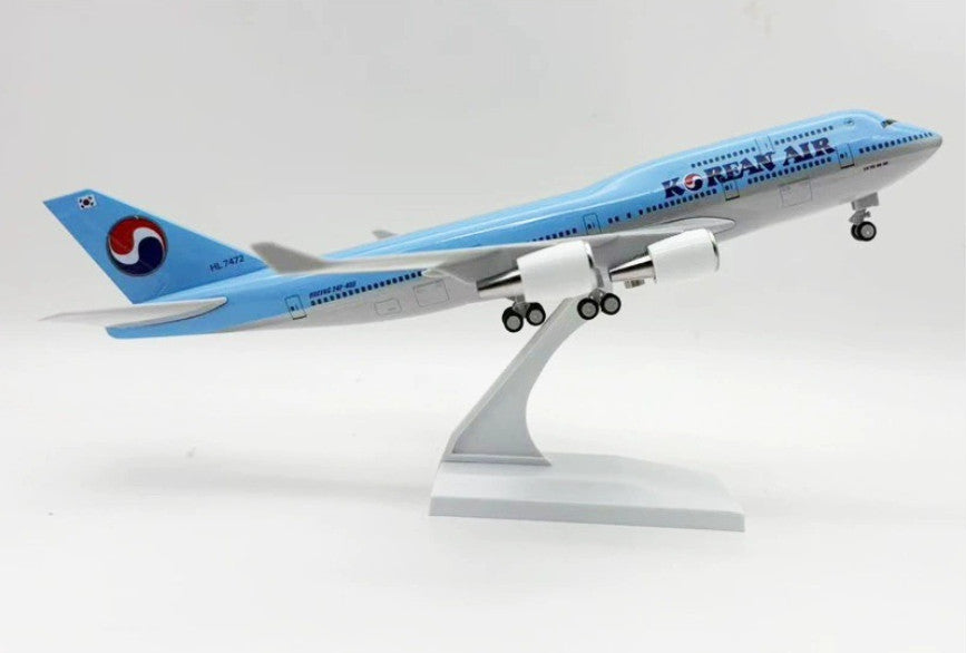 30CM KOREAN BOEING 747-400 Passenger Airplane Landing Gear Resin Aircraft Model