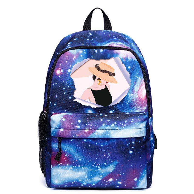USB Charging School Backpack Canvas Outdoor Traveling Bags Large Laptop Backpack