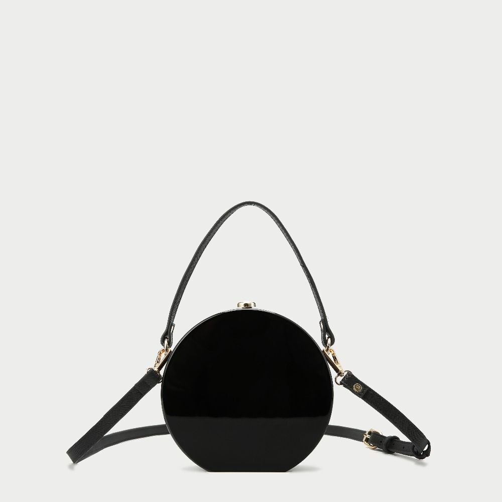 Acrylic Bag Mini Round Messenger Bag For Girls Casual Black Cross Body Shoulder