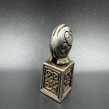 Vintage Tibetan Sky Iron Hand Carved Seal Nepal Dharma Stamp Collectible