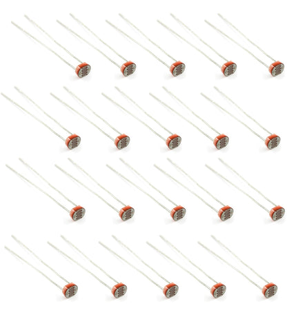 20 Pack 5mm Light Sensitive Resistor, Photoelectric Photo Cell (5516)