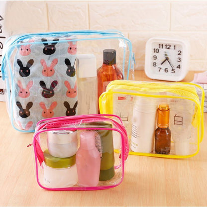 Transparent Cosmetic S/M/L Bag Zipper Clear Makeup Bags Travel Organizer Storage