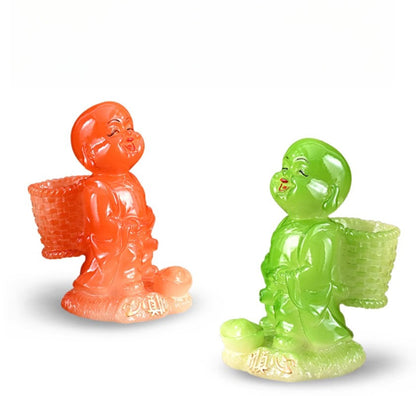 11cm Resin Little Monk Change Color Tea Pet Tea Set Ornament Chinese Retro