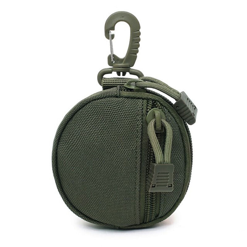 Outdoor Coins Purse Keychain Bag Pouch Tactical Round Wallet Portable Mini Bag