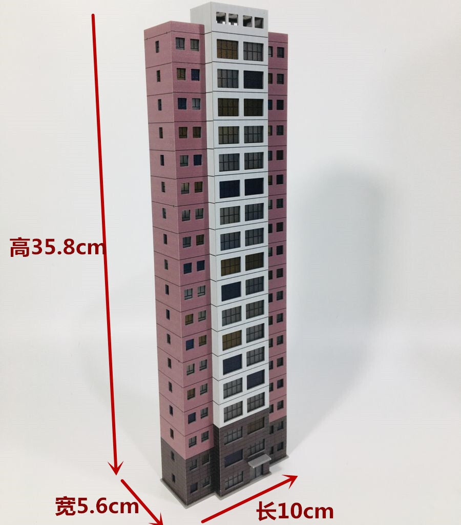 N Scale High-rise Office Building Model City Railway House Scene Model