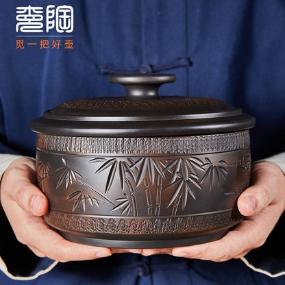 Purple Clay Pot Pu 'er Tea Canned Sealed Wake Tea Ceramic Tea Jar