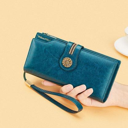 Card Holder Purses Leather Long Wallet Zip Hasp Bag Money Coin Pocket Card Bags