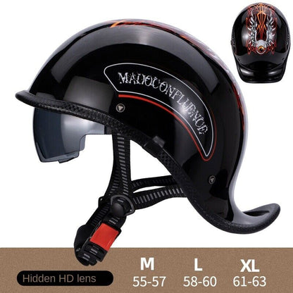 Unisex Motorcycle Helmet Vintage Half Helmet Men Women Scoop Helmet Xmas Gift