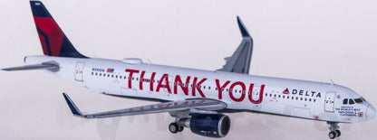1:400 GeminiJets DELTA THANK YOU AIRBUS A321 Passenger Airplane Diecast Model