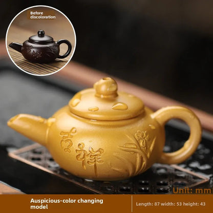 1Pc Exquisite Resin Color-changing Fingertip Teapot Handcarved Tea Pet Ornament