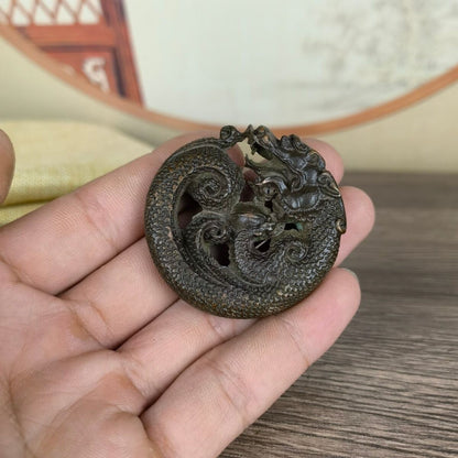 Chinese bronze cool Figure statue netsuke collectable dragon pendant