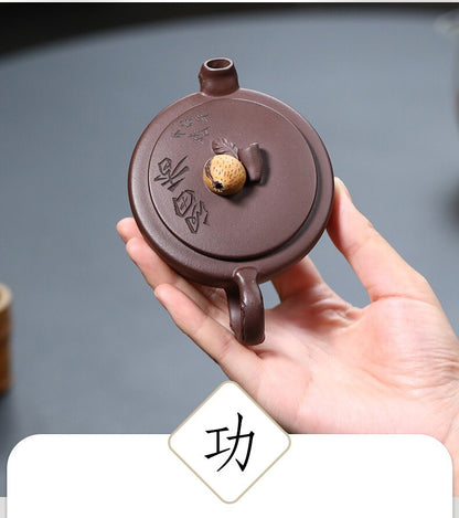 110cc chinese Yixing Handmade Zisha Purple clay Teapot LiuXiang Hu Tea Pot
