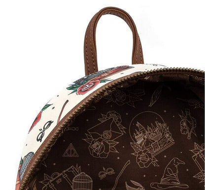 Loungefly Bag Tattoo Art Cream Color Harry Potter Women Edition Mini Backpack