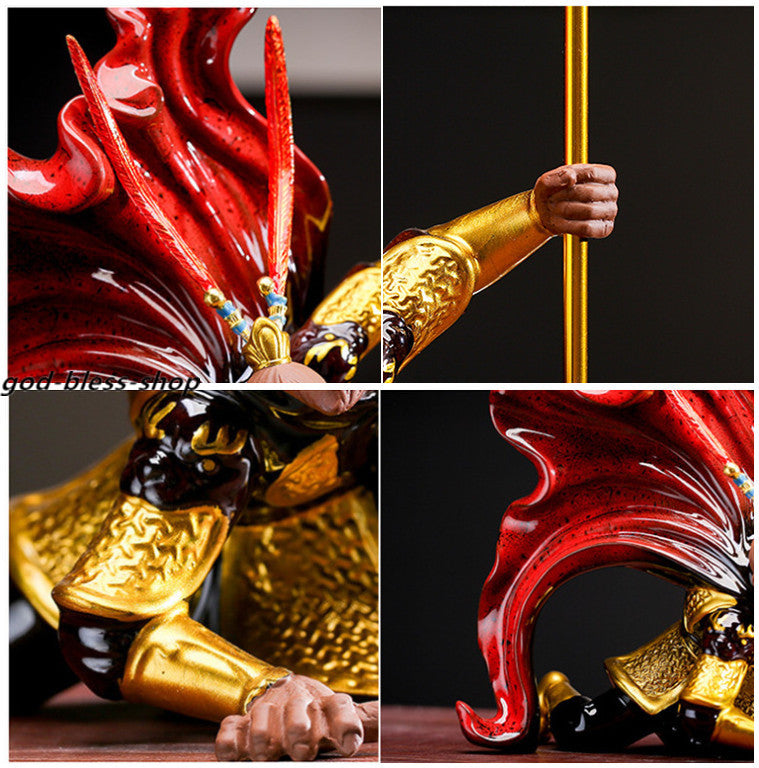 Creative Monkey King Statue Porcelain Tea Pet Home Decoration Black Myth-Wukong