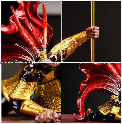 Creative Monkey King Statue Porcelain Tea Pet Home Decoration Black Myth-Wukong